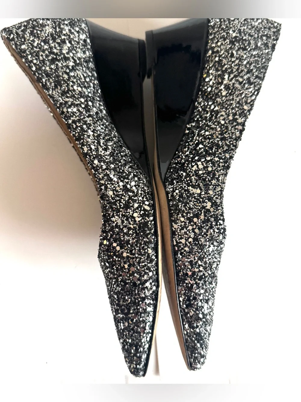 Viajiyu Italy Womens Silver Glitter Pointed-Toe Wedge heels EU 39/ US 8.5-9